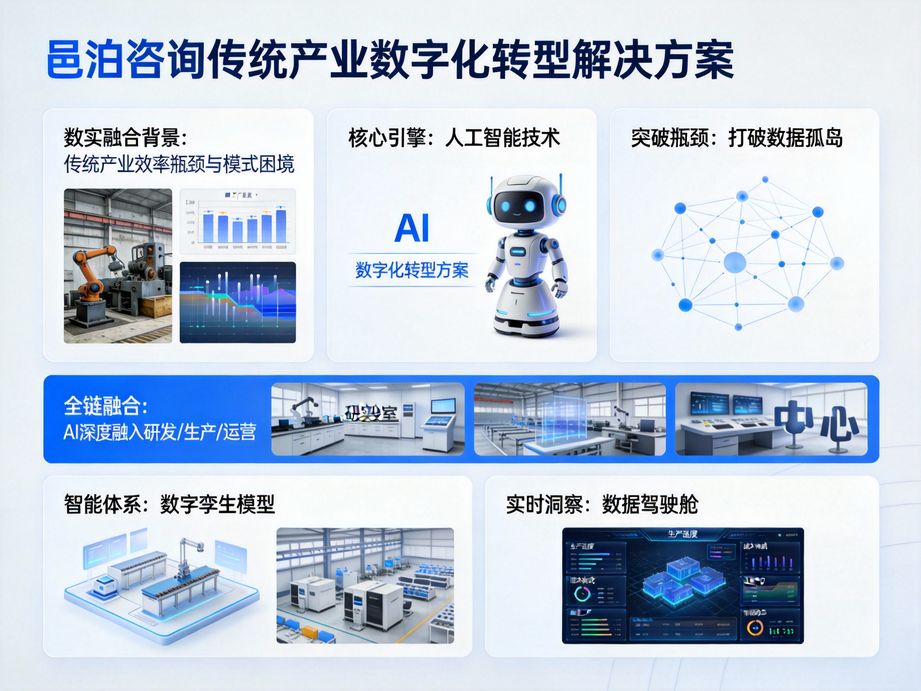 邑泊咨詢憑借資深專業(yè)咨詢團(tuán)隊(duì)，用人工智能優(yōu)化數(shù)字化轉(zhuǎn)型流程，為客戶提供精準(zhǔn)高效的落地指導(dǎo)。