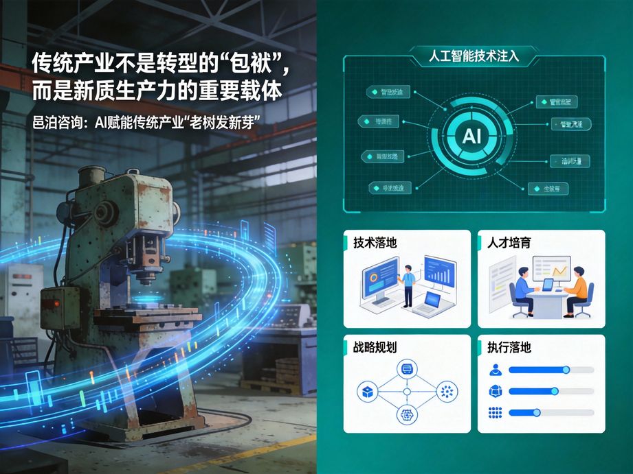 聚焦各行業(yè)數(shù)字化轉(zhuǎn)型多元需求，邑泊咨詢運(yùn)用人工智能技術(shù)，提供定制化全鏈路的轉(zhuǎn)型咨詢方案。