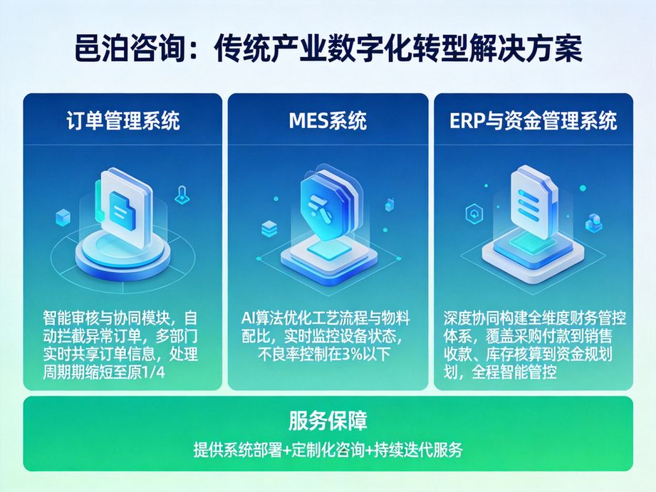 以人工智能技術(shù)為引擎，邑泊咨詢助力企業(yè)數(shù)字化轉(zhuǎn)型，實(shí)現(xiàn)業(yè)務(wù)流程自動(dòng)化、決策分析智能化的發(fā)展目標(biāo)。