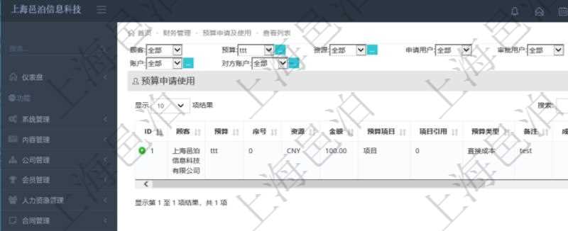 項(xiàng)目管理軟件可通過預(yù)算申請(qǐng)查詢頁面查詢和跟蹤預(yù)算申請(qǐng)及審批情況，查詢明細(xì)包括：預(yù)算、序號(hào)、資源、金額、預(yù)算項(xiàng)目、項(xiàng)目引用、預(yù)算類型、備注、成本類型等。
