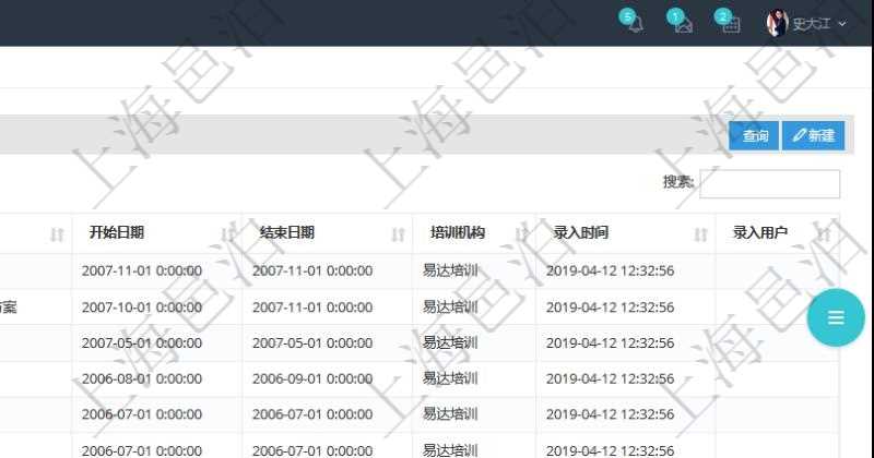在項(xiàng)目管理軟件人力資源模塊，查詢外包培訓(xùn)信息返回序號、培訓(xùn)項(xiàng)目、描述、開始日期、結(jié)束日期、培訓(xùn)機(jī)構(gòu)等。