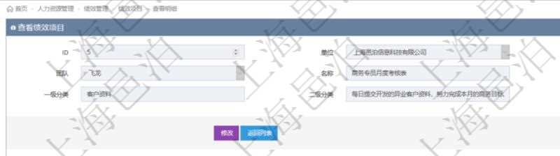 項(xiàng)目管理軟件人力資源管理模塊績(jī)效項(xiàng)目明細(xì)查詢(xún)還可以關(guān)聯(lián)查詢(xún)更多相關(guān)資料，比如績(jī)效評(píng)分明細(xì)：?jiǎn)挝弧⒉块T(mén)、期間、人力資源類(lèi)型、人力團(tuán)隊(duì)資源、版本、績(jī)效項(xiàng)目、一級(jí)分類(lèi)權(quán)重、二級(jí)分類(lèi)權(quán)重、三級(jí)分類(lèi)權(quán)重、績(jī)效項(xiàng)目權(quán)重、更新時(shí)間等。
