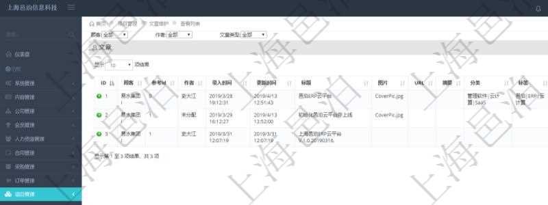 在項目管理軟件里可通過項目管理系統(tǒng)查詢返回文章維護(hù)列表信息，比如：參考ID、作者、錄入時間、更新時間、標(biāo)題、封面圖片、跳轉(zhuǎn)URL、摘要、分類、標(biāo)簽、是否隱藏、文章類型等。項目文章提供了一種wiki模式的知識庫，用戶可以簡單快速的建立文章之間的引用鏈接。