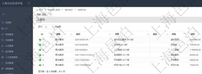 在項目管理軟件銷售報價管理系統(tǒng)可以查詢配置維護(hù)服務(wù)項目，具體信息包括：服務(wù)編號、服務(wù)名稱、服務(wù)描述、服務(wù)種類、服務(wù)單價、服務(wù)最低價、服務(wù)成本。