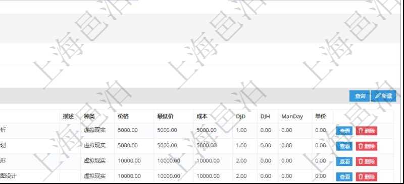 在項目管理軟件銷售報價管理系統(tǒng)查詢服務任務除了返回任務的基本配置信息外，還同時可以查看任務的子任務配置信息：序號、服務、定價方式、定價參考任務、參考比率、服務任務編號、任務名稱、任務描述、任務種類、任務價格、最低價、成本、單價等信息。