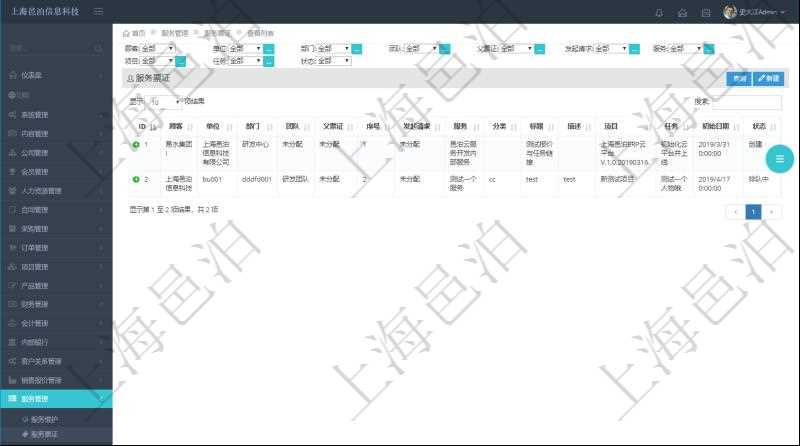 在項目管理軟件服務管理系統(tǒng)中查詢服務票證返回的信息字段有：單位、部門、團隊、父票證、序號、發(fā)起請求、分類、標題、描述、項目、任務、初始日期、狀態(tài)、報價、報價明細等。