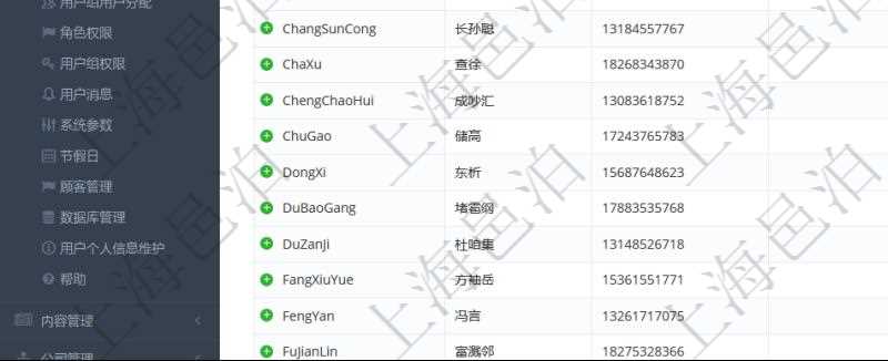 用戶管理查詢可以查到項(xiàng)目管理軟件中的用戶信息列表，包括：用戶登錄代碼、名稱、手機(jī)、電話、郵箱、創(chuàng)建日期、激活狀態(tài)等?？梢詫?duì)用戶進(jìn)行修改、查看、鎖定、解鎖、重置密碼和刪除等操作。