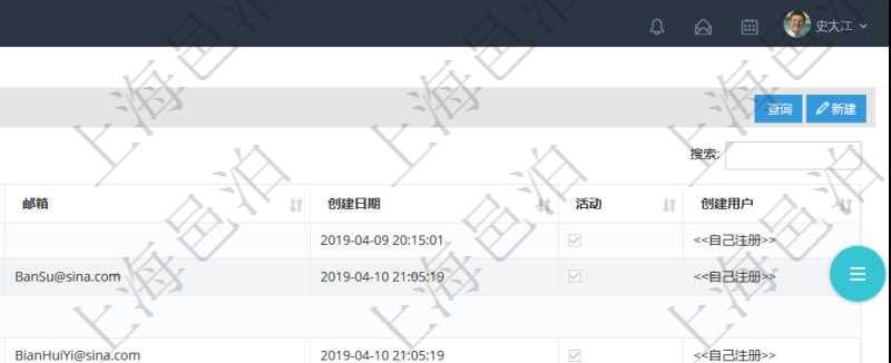 用戶管理查詢可以查到項目管理軟件中的用戶信息列表，包括：用戶登錄代碼、名稱、手機(jī)、電話、郵箱、創(chuàng)建日期、激活狀態(tài)等?？梢詫τ脩暨M(jìn)行修改、查看、鎖定、解鎖、重置密碼和刪除等操作。