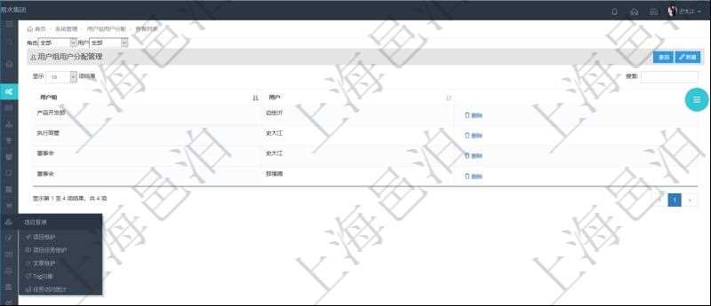 在用戶組用戶分配頁(yè)面，可以查詢到項(xiàng)目管理軟件中用戶組下所有的用戶及用戶分配到的所有用戶組。