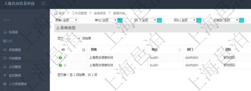 在項(xiàng)目管理軟件工作流管理系統(tǒng)查詢返回表單類型時(shí)返回的字段信息有：?jiǎn)挝?、部門、團(tuán)隊(duì)、父類型、序號(hào)、名稱、描述等。
