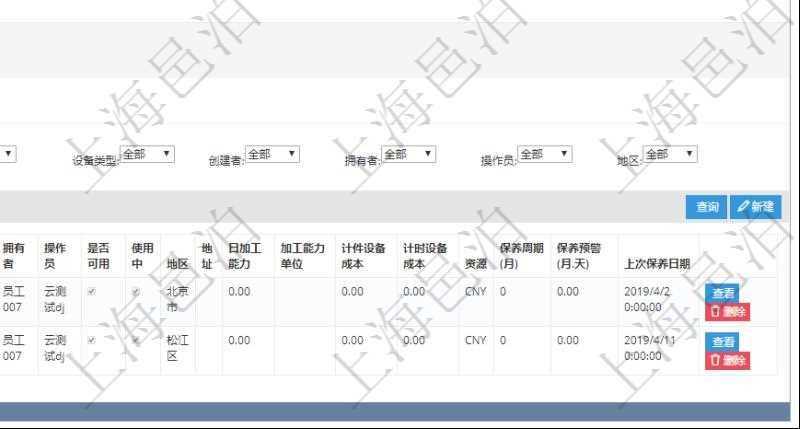 對(duì)于設(shè)備類型的資產(chǎn)，在項(xiàng)目管理軟件資產(chǎn)管理系統(tǒng)中查詢資產(chǎn)配置信息，不僅返回資產(chǎn)配置的基本信息字段，還會(huì)返回設(shè)備配置信息：?jiǎn)挝?、部門、團(tuán)隊(duì)、工廠、名稱、描述、設(shè)備類型、創(chuàng)建時(shí)間、創(chuàng)建者、擁有者、操作員、是否可用、使用中、地區(qū)、地址、日加工能力、加工能力單位、計(jì)件設(shè)備成本、計(jì)時(shí)設(shè)備成本、資源、保養(yǎng)周期（月）、保養(yǎng)預(yù)警（月.天）、上次保養(yǎng)日期。