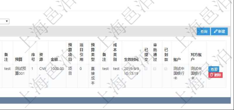 項目管理軟件財務管理模塊預算維護明細查詢還可以關聯(lián)查詢更多相關資料，比如差旅信息：申請時間、審批時間、申請用戶、審批用戶、開始日期、結束日期、主申請人、描述、備注、預算、序號、貨幣單位、金額、預算項目、項目引用、預算類型、備注、成本類別、生效時間、已提交、審批通過、已劃款、賬戶、對方賬戶。