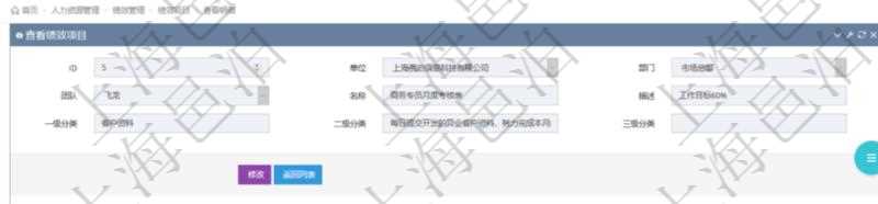 在項(xiàng)目管理軟件里，人力資源管理模塊可以查詢績(jī)效項(xiàng)目明細(xì)信息，比如：?jiǎn)挝弧⒉块T、團(tuán)隊(duì)、名稱、描述、一級(jí)分類、二級(jí)分類、三級(jí)分類等。