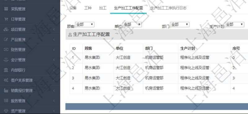 在項目管理軟件MES生產(chǎn)制造管理系統(tǒng)查看工廠信息時除了返回工廠信息，同時返回關(guān)聯(lián)的生產(chǎn)加工工序配置：單位、部門、生產(chǎn)計劃、序號、加工計劃、前置項目、后續(xù)項目、最早開始日、最早結(jié)束日。