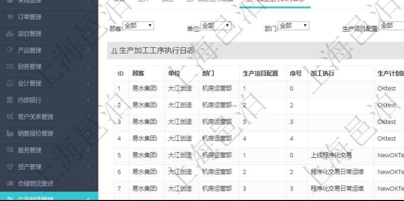 在項(xiàng)目管理軟件MES生產(chǎn)制造管理系統(tǒng)查看工廠信息時(shí)除了返回工廠信息，同時(shí)返回關(guān)聯(lián)的生產(chǎn)加工工序執(zhí)行日志：?jiǎn)挝?、部門、生產(chǎn)項(xiàng)目配置、序號(hào)、加工執(zhí)行、生產(chǎn)計(jì)劃執(zhí)行日志、前置加工執(zhí)行、后續(xù)加工執(zhí)行、開始時(shí)間、結(jié)束時(shí)間、生產(chǎn)狀態(tài)、生產(chǎn)描述。