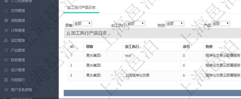 在項(xiàng)目管理軟件MES生產(chǎn)制造管理系統(tǒng)查詢加工產(chǎn)品配置信息時(shí)，還返回了關(guān)聯(lián)的加工執(zhí)行產(chǎn)品日志：加工執(zhí)行、序號(hào)、物資、產(chǎn)品、數(shù)量、容器、描述。